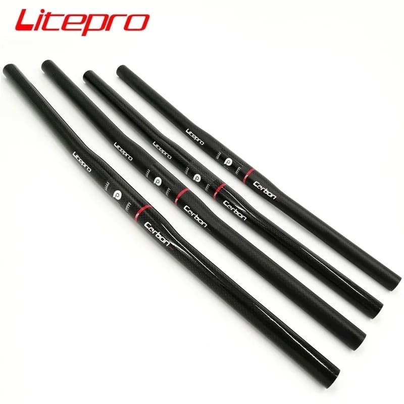 Litepro 25.4mm * 540mm 580mm guidon de vélo en Fiber de carbone guidon Horizontal ultraléger pliant accessoires de vélo cyclisme