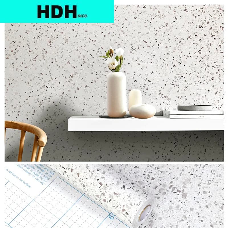 Papier peint auto-adhésif en Terrazzo, marbre blanc Jazz, papier peint auto-adhésif pour cuisine, autocollants muraux auto-adhésifs