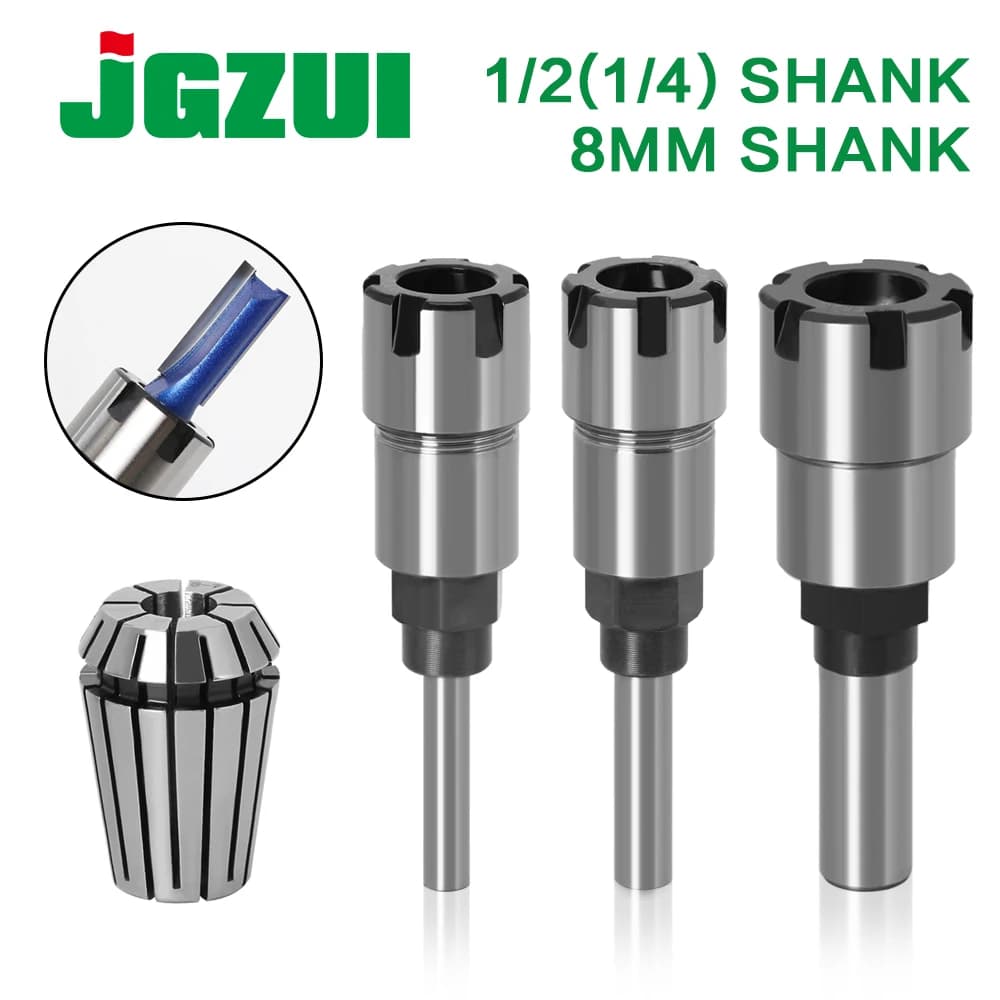 1/4 "8mm 1/2" tige ER routeur Bit tige d'extension pince Machine de gravure Extension fraise pour le bois