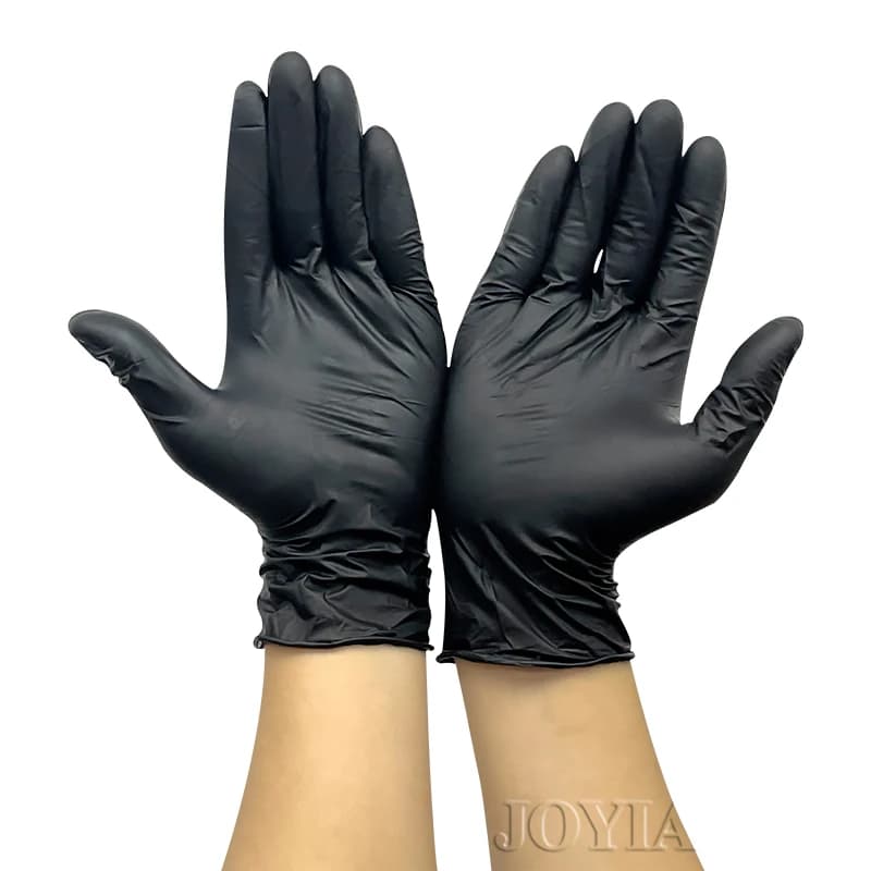 Gants jetables noirs 100 50 20 pièces, en Latex sans poudre, en Nitrile, petits et grands XS S M L, vinyle, manipulation des aliments, sans boîte