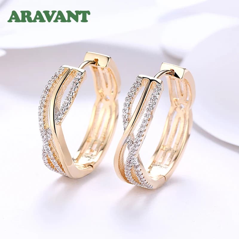 ARAVANT – boucles d'oreilles torsadées en argent 925, 24mm, or 18 carats, bijoux de mariage à la mode pour femmes