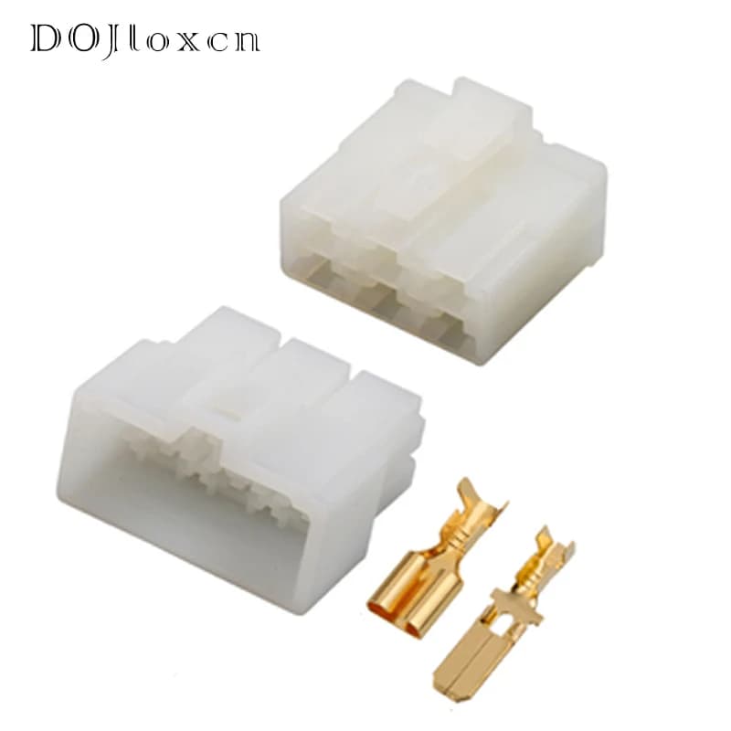 1 ensemble de connecteurs blancs pour câblage automobile, 6 broches, 6,3 mm, 6120-2063 6070-6481, prise mâle-femelle avec bornes
