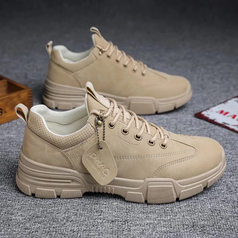 Chaussures montantes en cuir PU pour hommes, chaussures décontractées, confortables, noires, printemps, 39-44