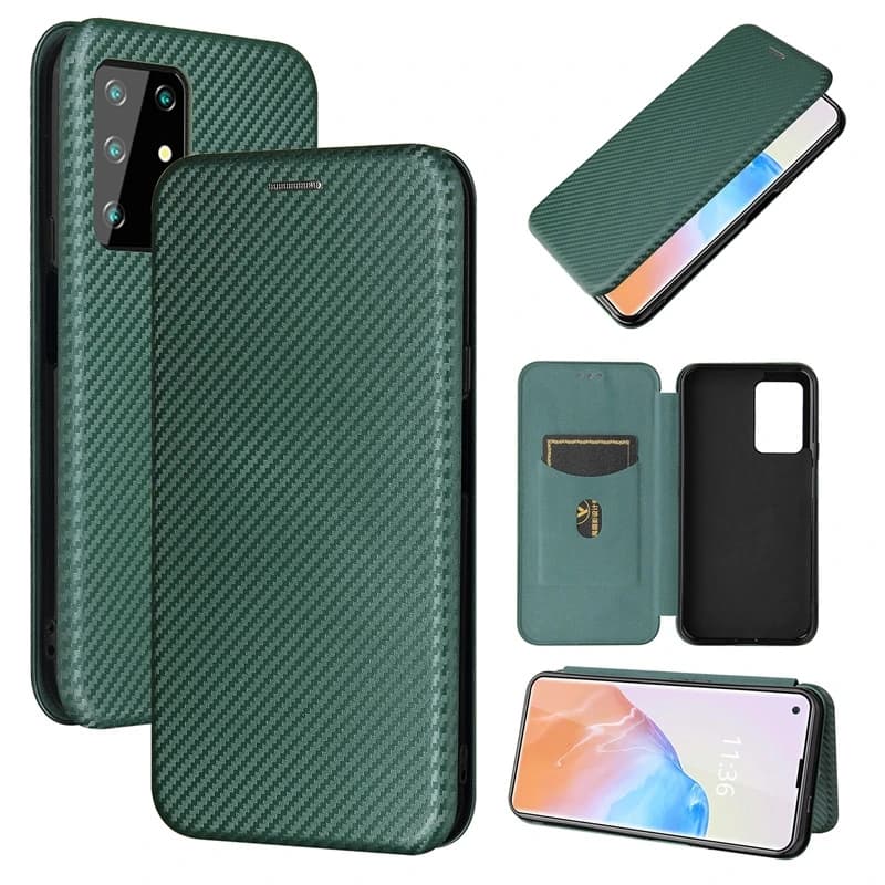 Coque de téléphone à rabat en Fiber de carbone, antichoc, avec fente pour carte, pour Cubot Note 20 7 X30 C30