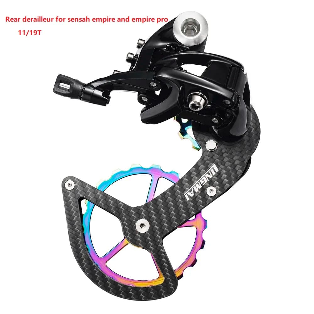 SENSAH dérailleur arrière 11/12 vitesses Cage longue (Max. 34 dents) dérailleur de vélo de route Cage en carbone pour SRAM dérailleur Groupset