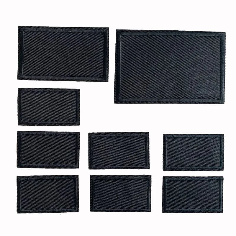 Patchs brodés rectangulaires noirs pour vêtements, 5 pièces, autocollants appliqués à repasser, Badges DIY, accessoires pour vêtements