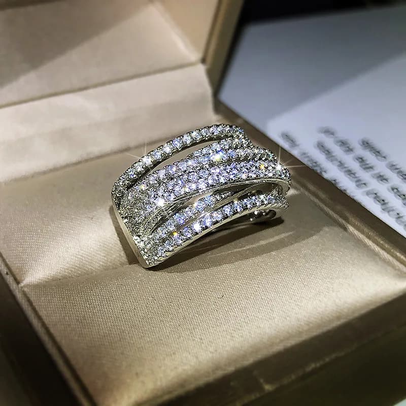 Bague en zircon micro-incrusté pour femmes, nouveau produit exagéré, en argent 2021, personnalité, plein de zircon, bijoux cadeau, 925