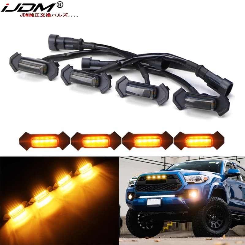 IJDM-Éclairage de calandre LED style Raptor, assemblages de montage en tissu, pour Toyota Keepoma 2016-up w/TRD Pro Grill uniquement, éclairage de calandre avant