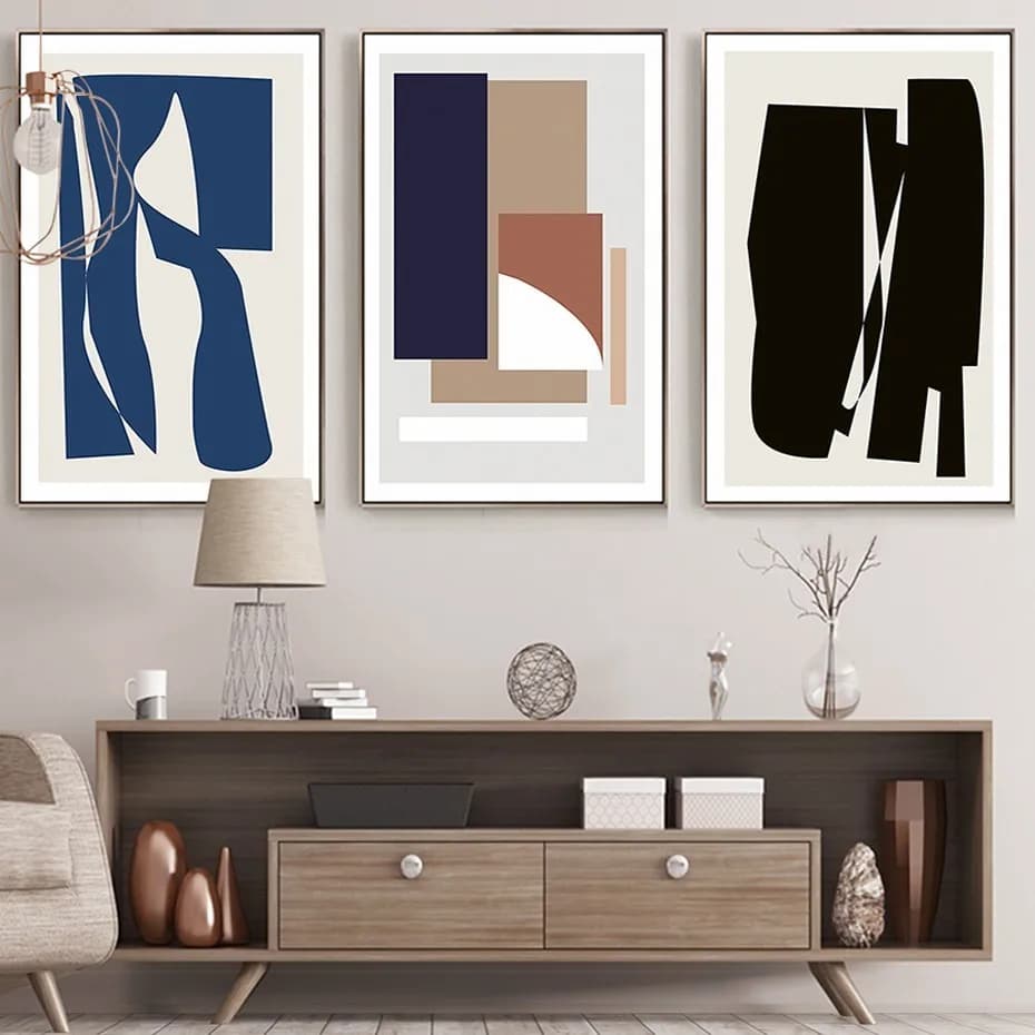 Affiches géométriques abstraites scandinave, peinture sur toile d'art moderne, impressions murales, images d'art pour bureau, salon, décoration de maison