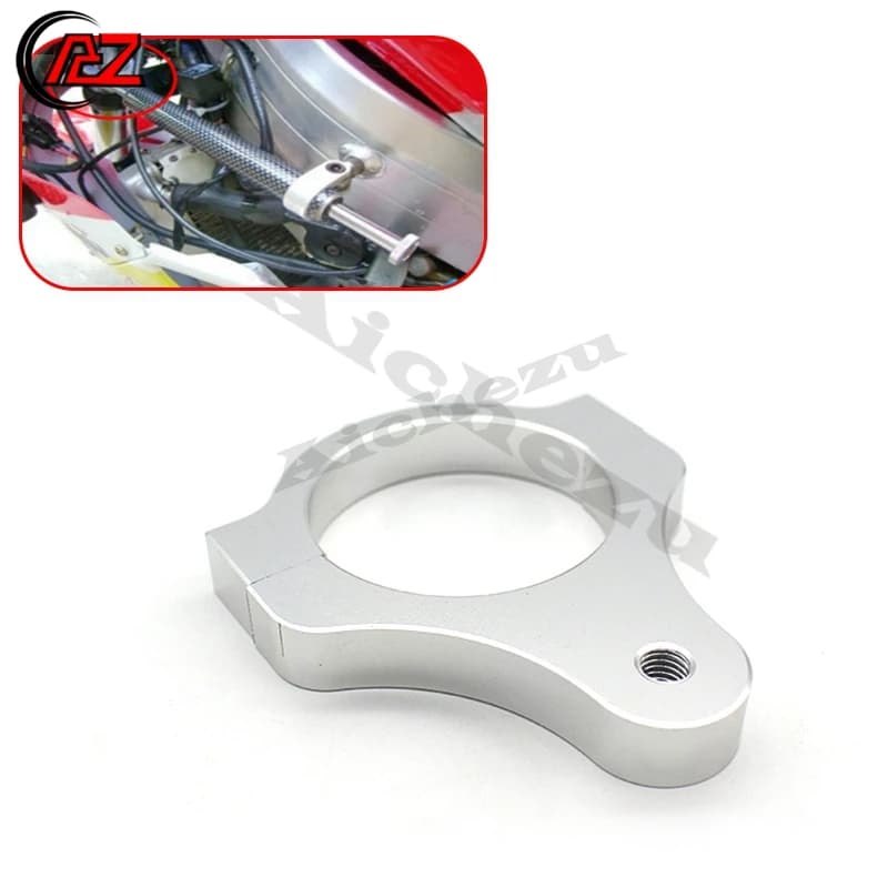 Amortisseur de direction en aluminium, accessoires argentés, cadre de fourche, fixation du pied de la pince pour la Modification de moto