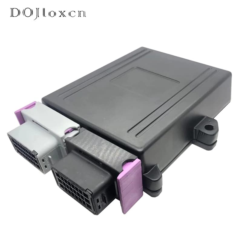 1 ensemble de boîtier de contrôleur ECU GPL automobile en aluminium noir à 2 trous et 24 broches avec connecteur PCB et bornes