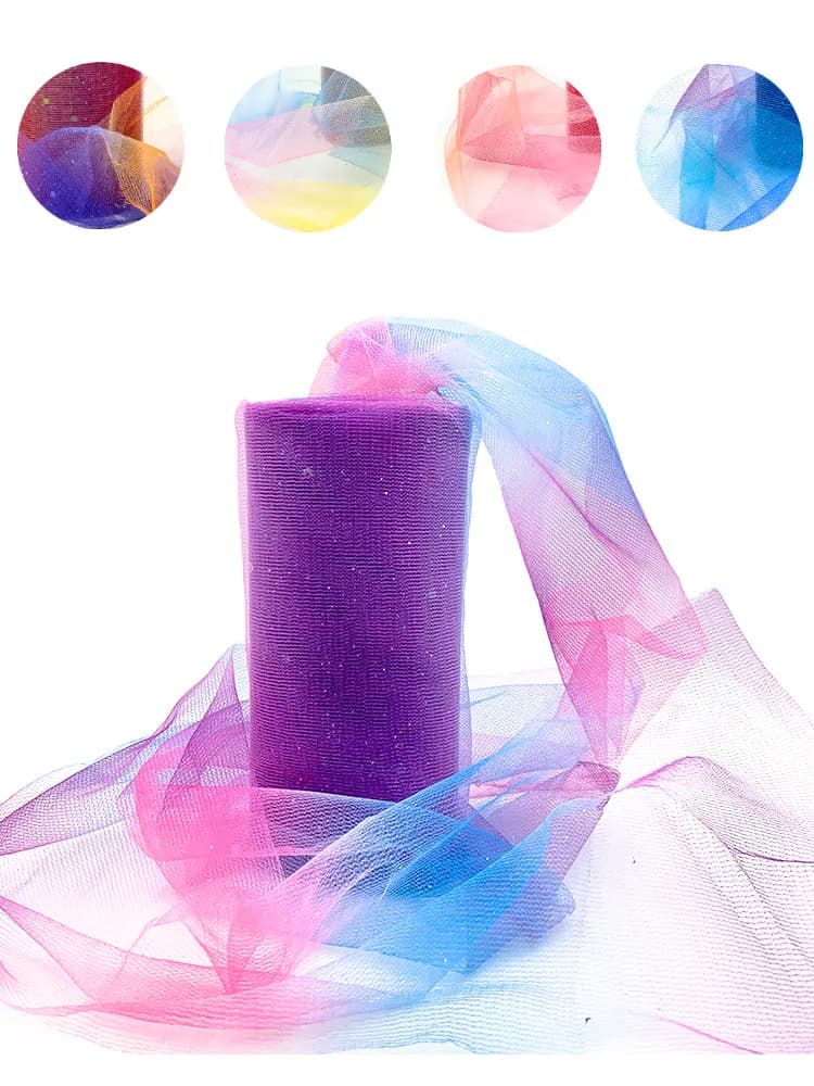 Rouleau de tulle pailleté arc-en-ciel de 10 yards pour chemin de table, nœuds de chaise, jupe tutu, ruban cadeau pour fête de mariage, décoration de poupée d'anniversaire, DIY