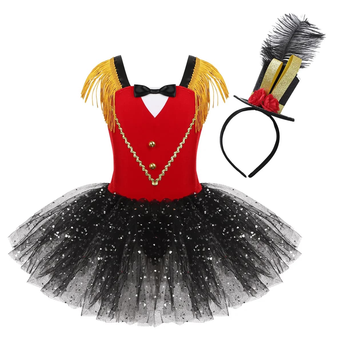 Costumes de maître de cirque pour filles, robe Tutu en Tulle en maille pour adolescentes, tenue de fête d'acrobat, tenue de spectacle de danseuse