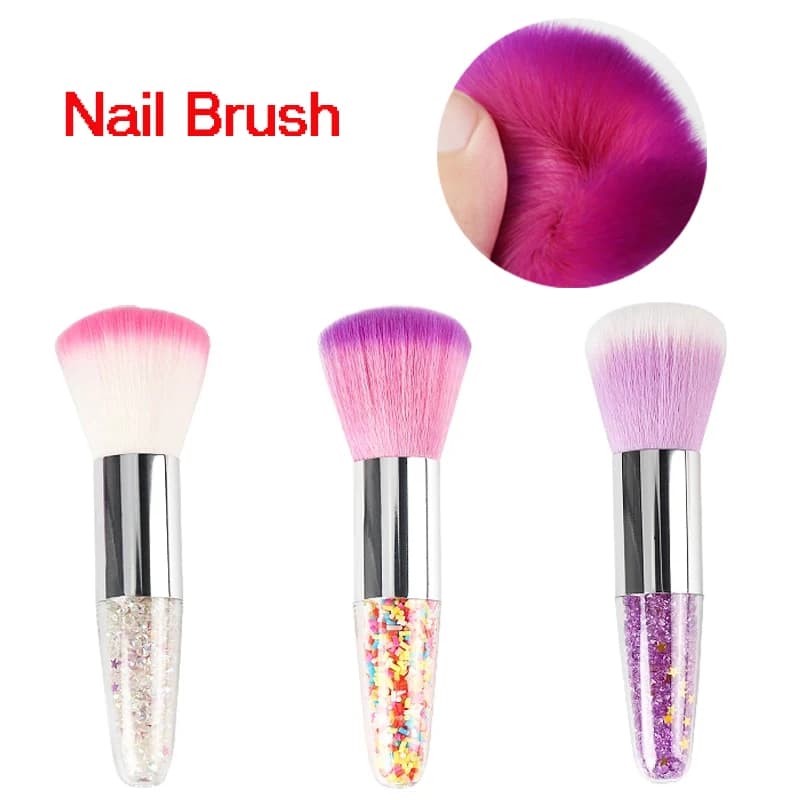 Brosse à poussière pour Nail Art, 3 Styles, soin des ongles, doux, élimine la poussière, strass acryliques, poignée, Fieb artificiel, outils de beauté