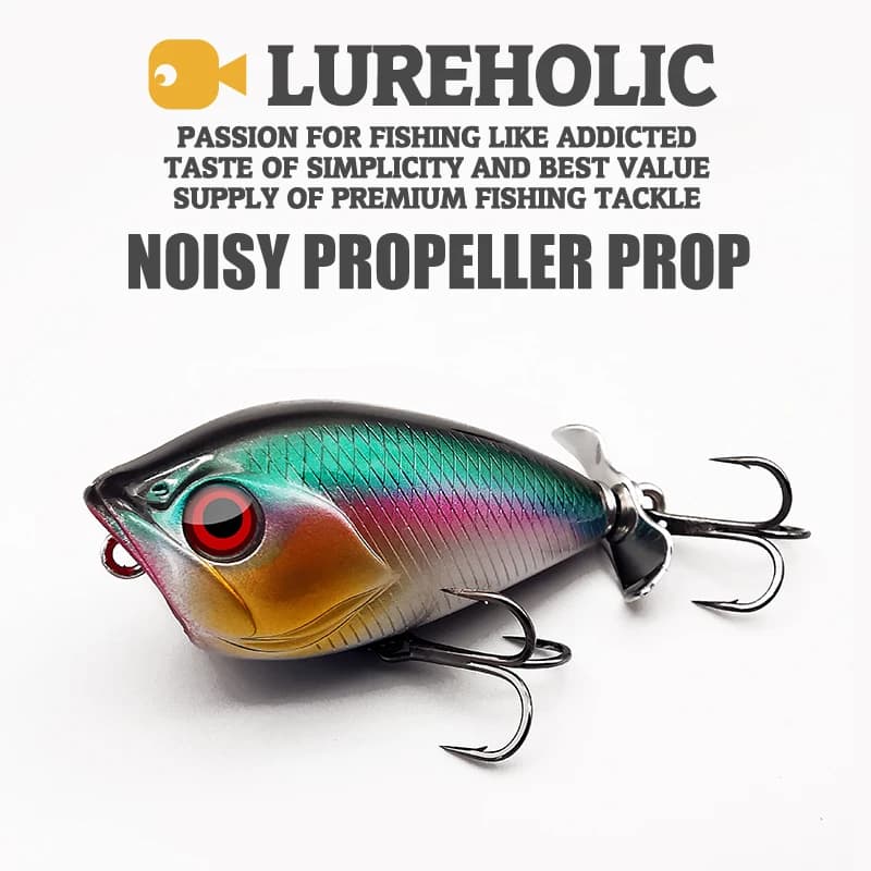 Lureholic 5 cm 9g hélice bruyante Pop accessoire dur leurre Surface Topwater Popper leurres de pêche truite d'eau douce bar appâts artificiels