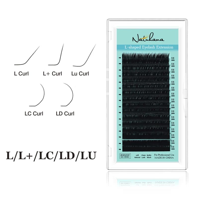 NATUHANA Faux Cils en Grappes Mixtes 8-15 Individuels Noir Mat PBT Courbure L LC LD LU Cils Synthétiques en Grappes
