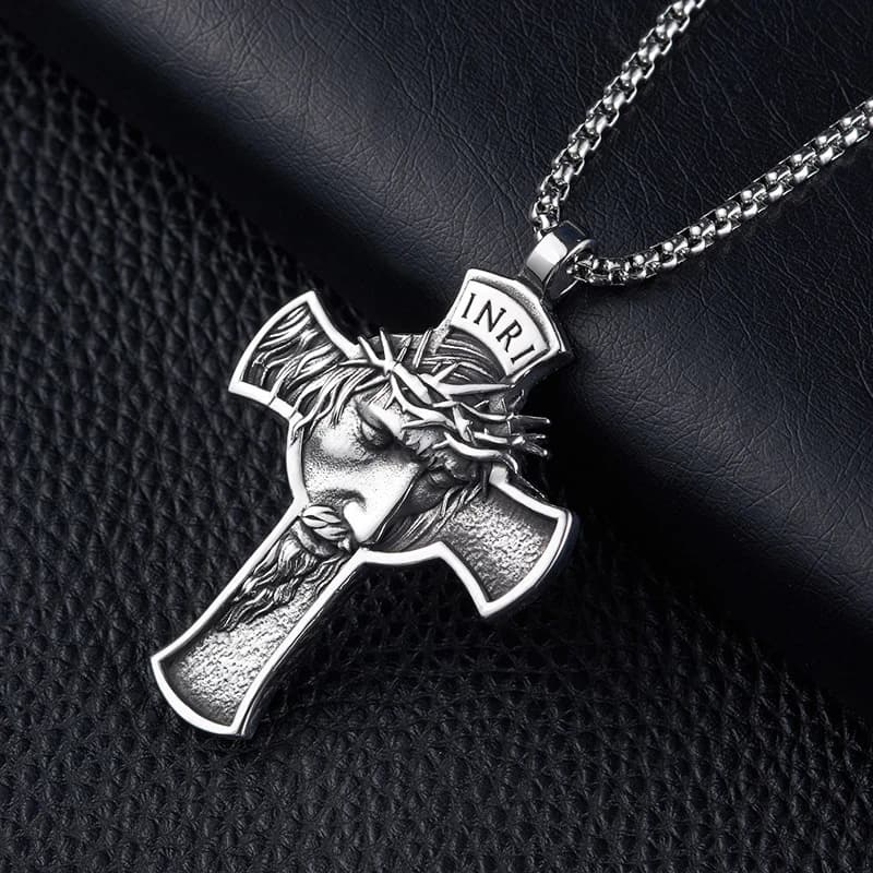 Collier avec pendentif en forme de croix de jésus pour hommes et femmes, en acier inoxydable 316L, bijoux cadeaux, nouvelle mode rétro, 2021