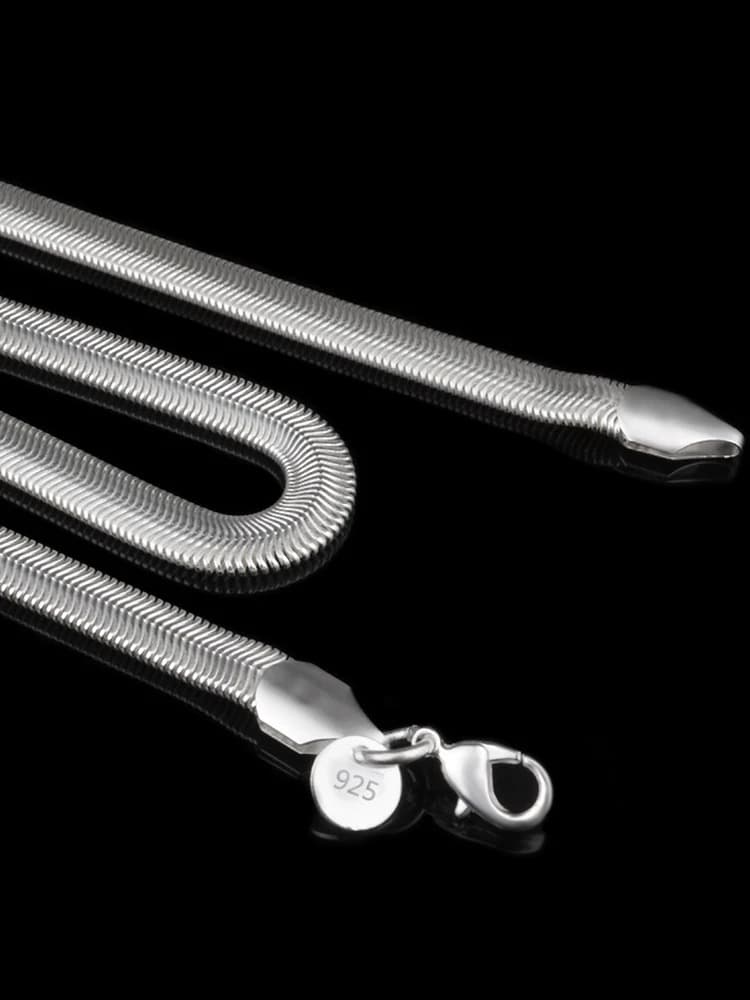 Aravant 925 argent 6MM serpent chaîne collier pour hommes femmes bijoux de mode