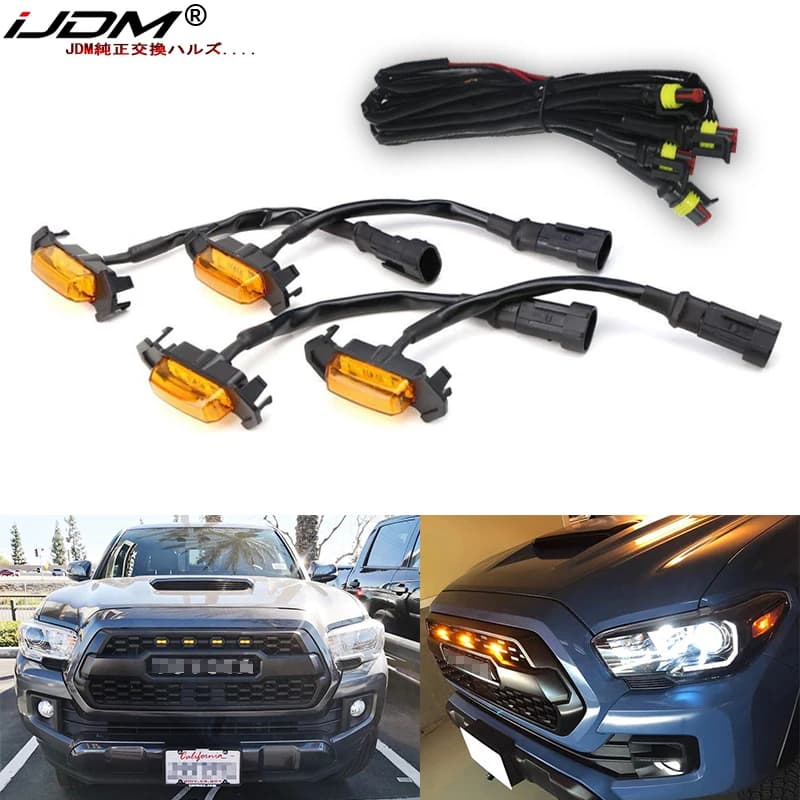 IJDM-Éclairage de calandre avant de voiture avec lumière LED, style Raptor, lampe pour Toyota Keepoma avec TRD Pro Grill uniquement DRL, 2016-Up