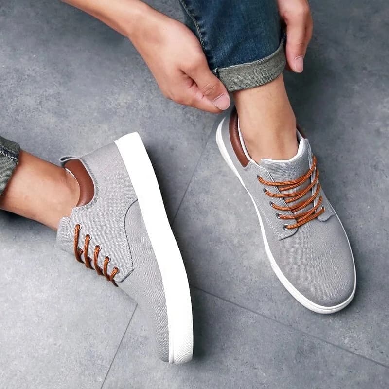 Baskets en toile noires à lacets pour hommes, chaussures classiques décontractées vulcanisées, taille 46 47, chaussures de Sport de printemps, 2024