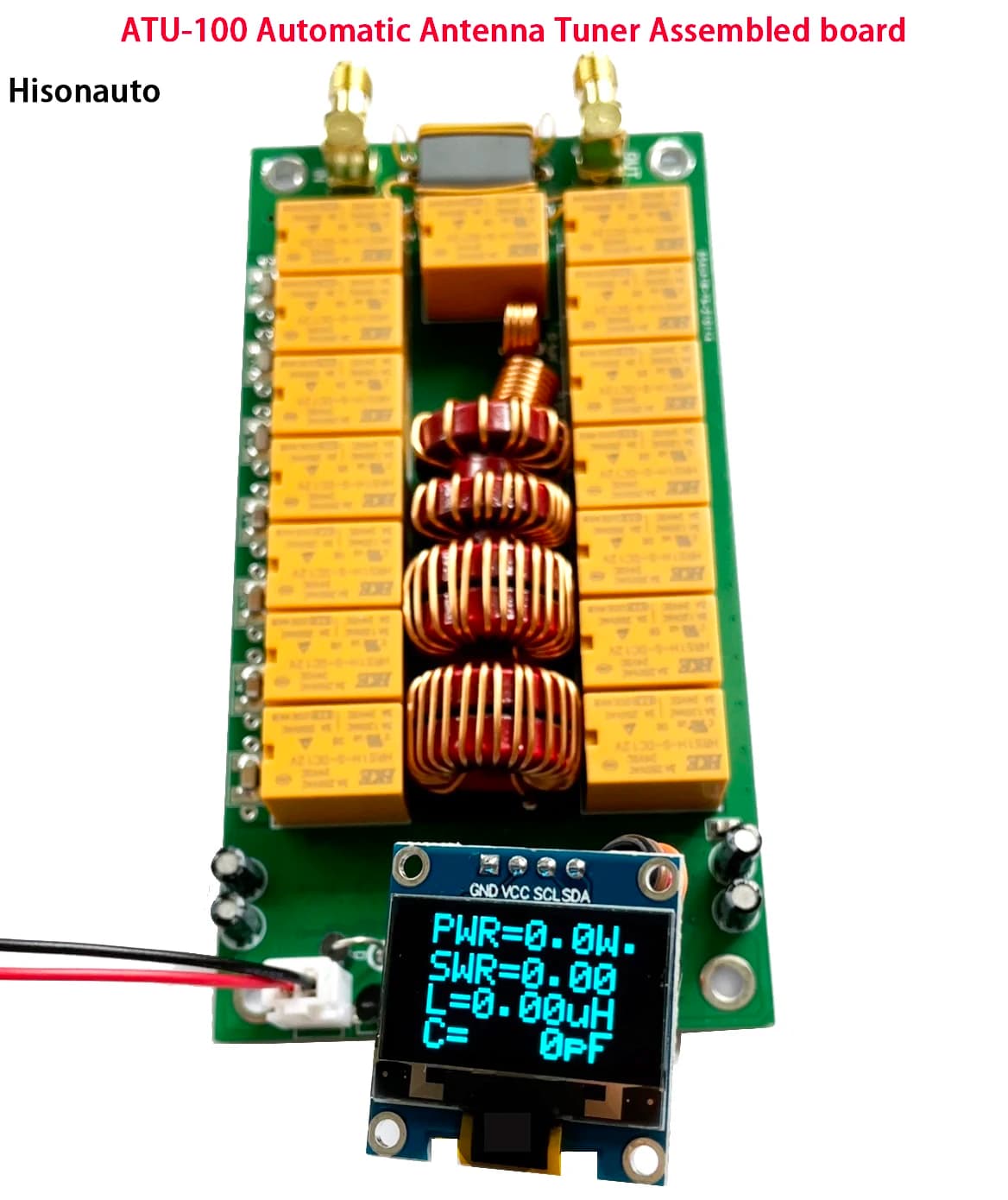Hisonauto ATU-100 atu 100 kits de bricolage 1.8-50MHz tuner d'antenne automatique par N7DDC avec micrologiciel OLED programmé