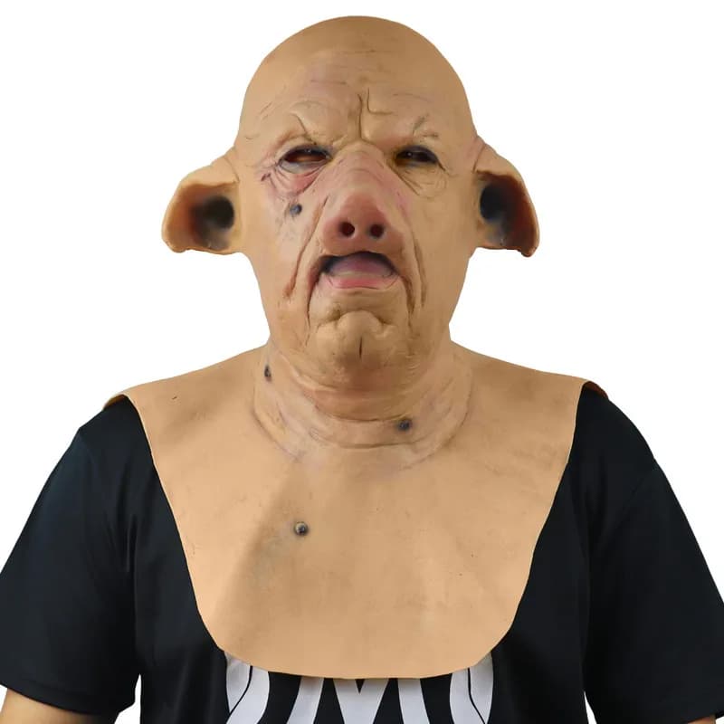 Masque Tête de Cochon d'Horreur en Latex, Accessoire d'Animal d'Halloween, Nouvelle Collection