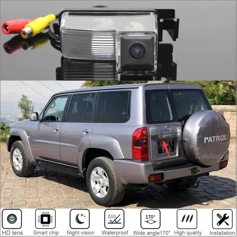 Pour Nissan patrouille Y61 patrouille 4WD Super Safari HD voiture vue arrière caméra de recul CCD Vision nocturne caméra de recul