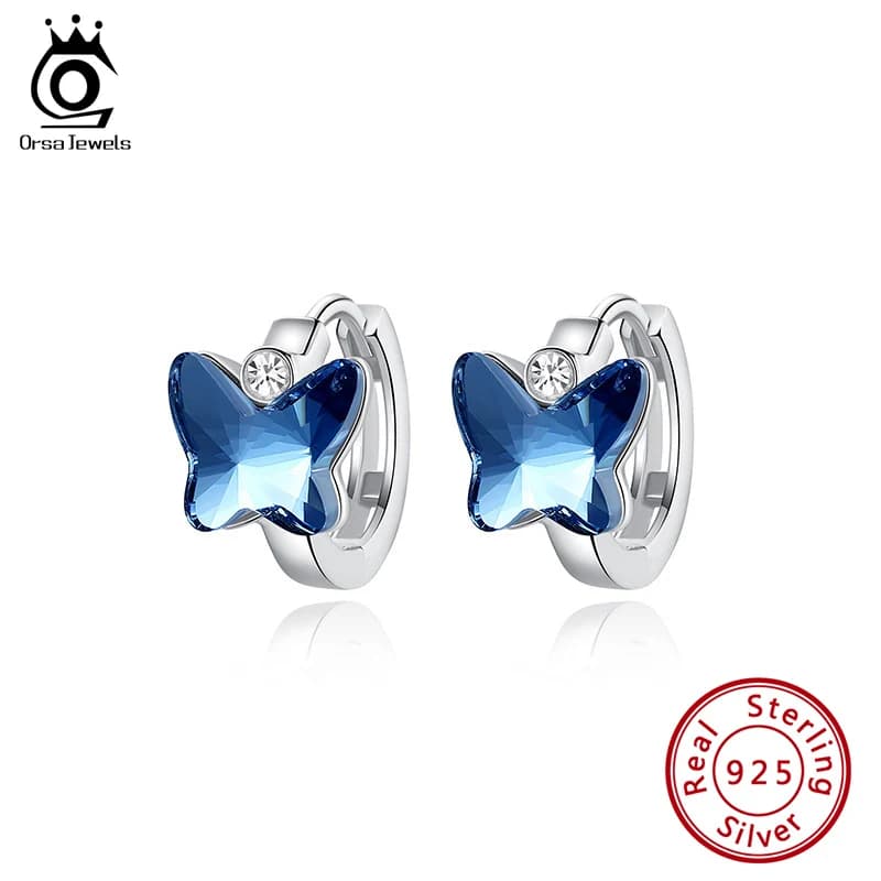 ORSA Jewelry – boucles d'oreilles papillon en cristal pour adolescents, avec Zircon AAAA, clip féminin, bijoux en argent, 2021, sw12