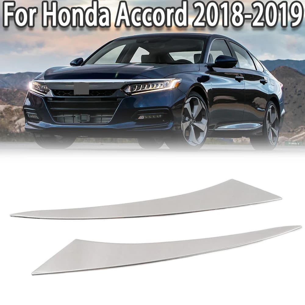 Autocollants de sourcil de phare de voiture en acier inoxydable, 1 paire, pour Honda Accord 2018 2019 2020