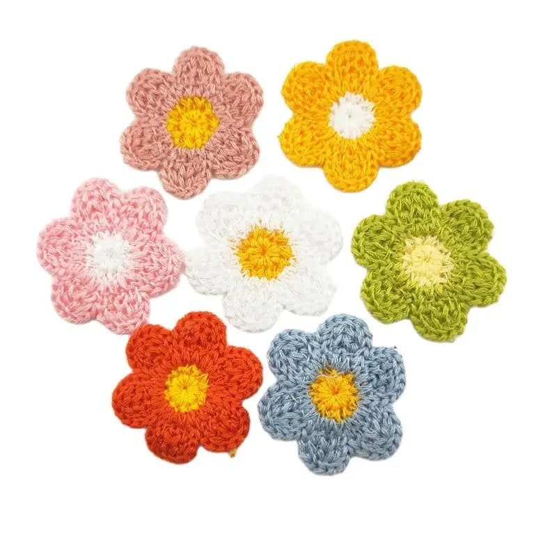 30 Pièces de fleurs en laine de 3,5 cm pour la confection de vêtements, chapeaux, chaussures, artisanat, fournitures de couture, patchs, accessoires de coiffure, pinces à cheveux, décorations