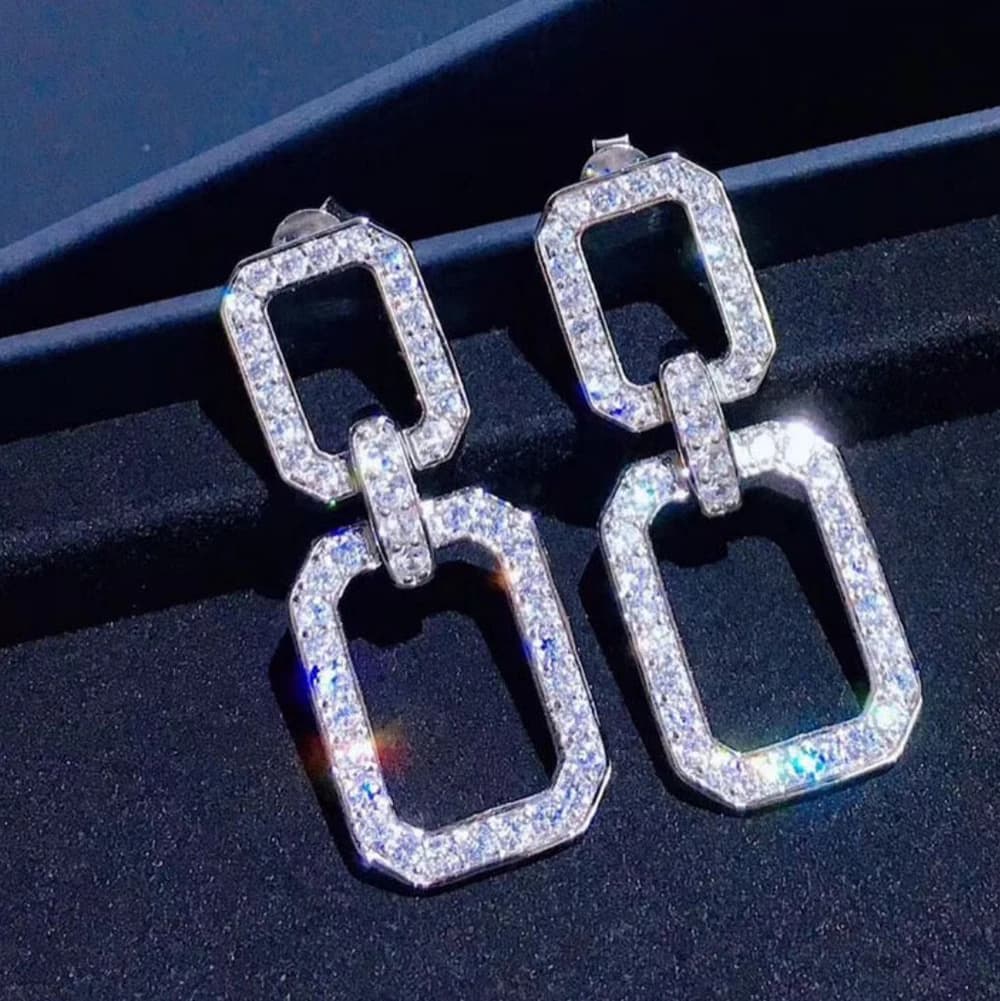 Foydjew – boucles d'oreilles géométriques en Zircon cubique pour femmes, argent 925, exquise, mode coréenne