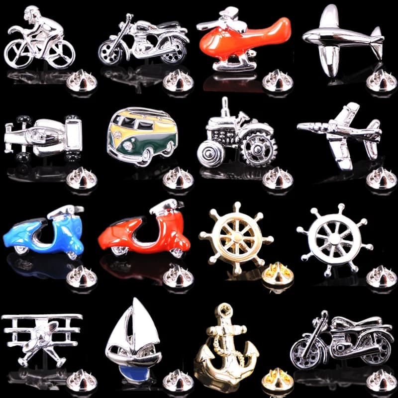 Broche de Haute Qualité pour Homme, Bijoux à la Mode, Bateau, Ancre, Moto, Avion, Chemise de Mariage, Robe, Danemark ge à Lapel, Cadeau