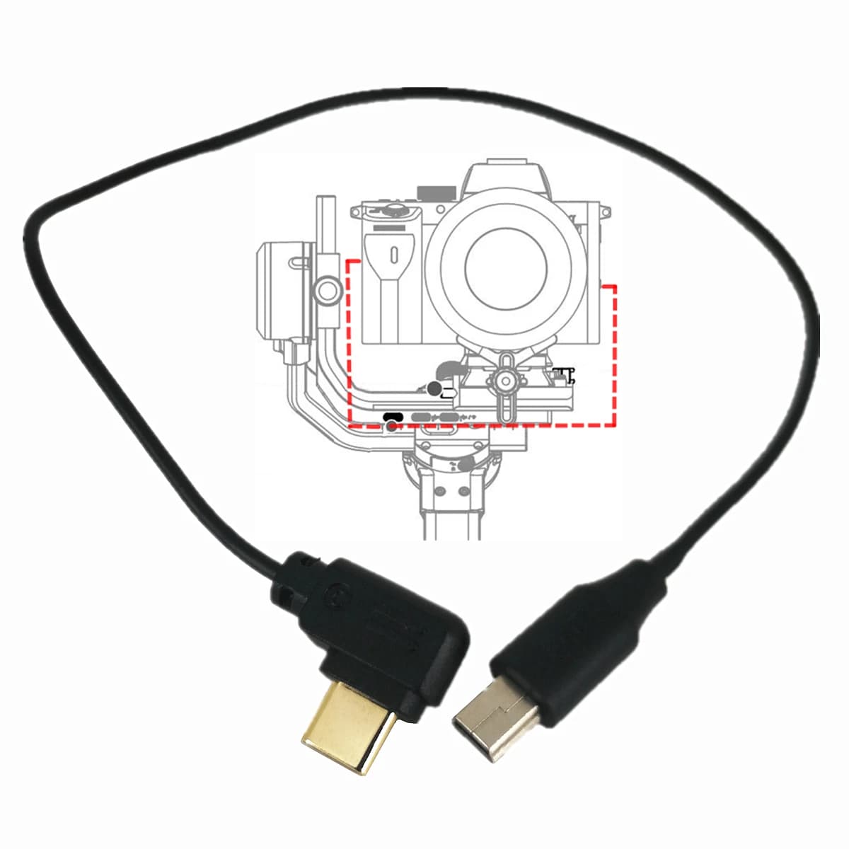 Câble de commande multi-caméra TypeC vers Mini USB, pour DJI RSC2 RS4 Pro RS3 RS2 Canon 6D 5D Mark II III 800D 80D Ronin SC2 S2 Moza