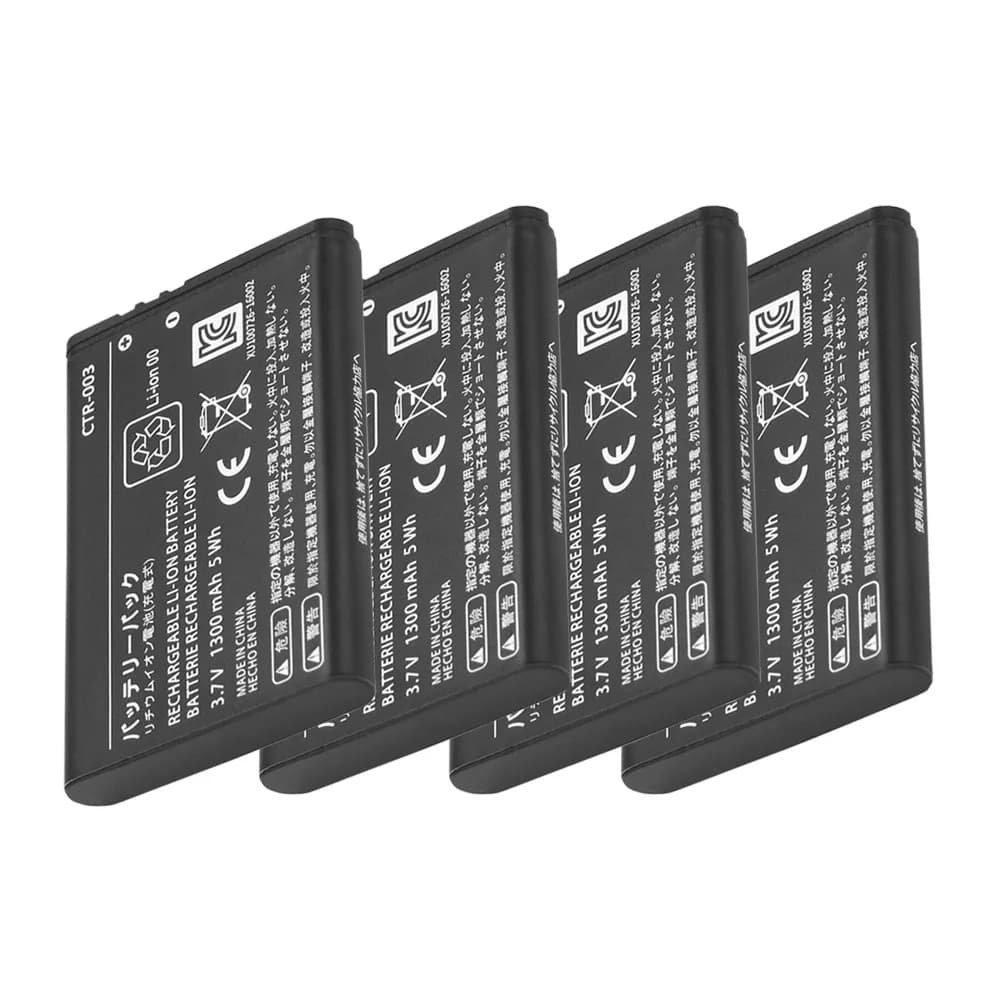 Pack de 4 batteries CTR-003 de 1300 mAh pour manette sans fil Nintendo Switch Pro, 2DS XL, 3DS, CTR-001, JAN-001, MIN-CTR-001