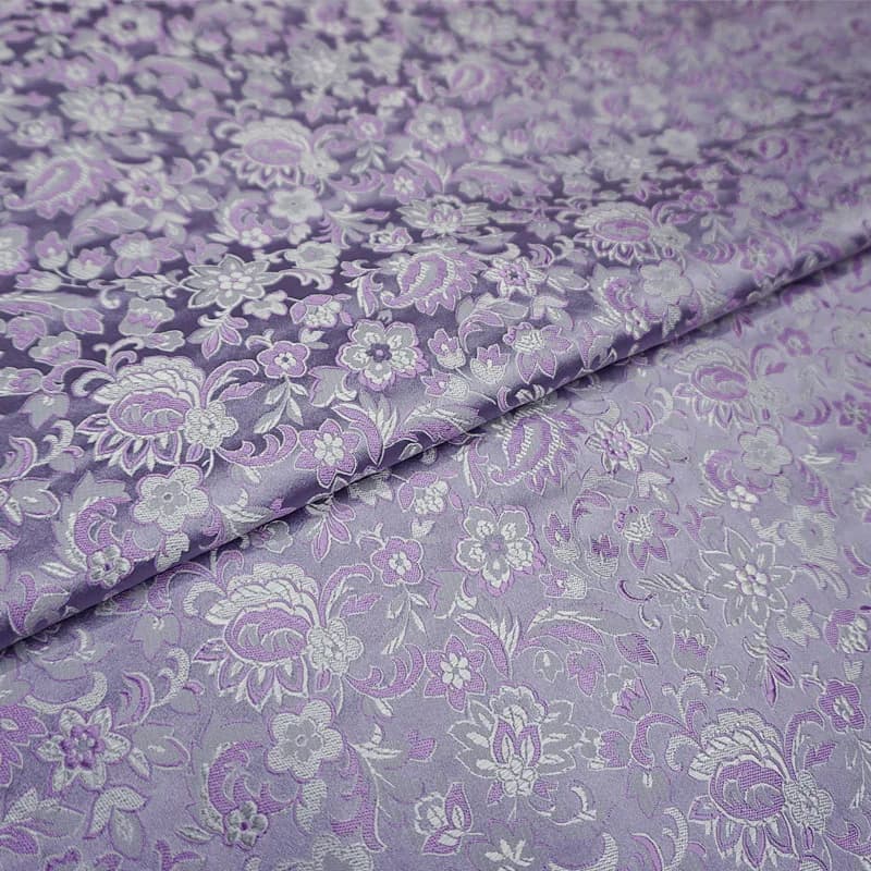 Tissu jacquard damassé violet clair pour cheongsam, manteau, rideau, nappe, coussin de canapé, rembourrage, patchwork, tissu de bricolage