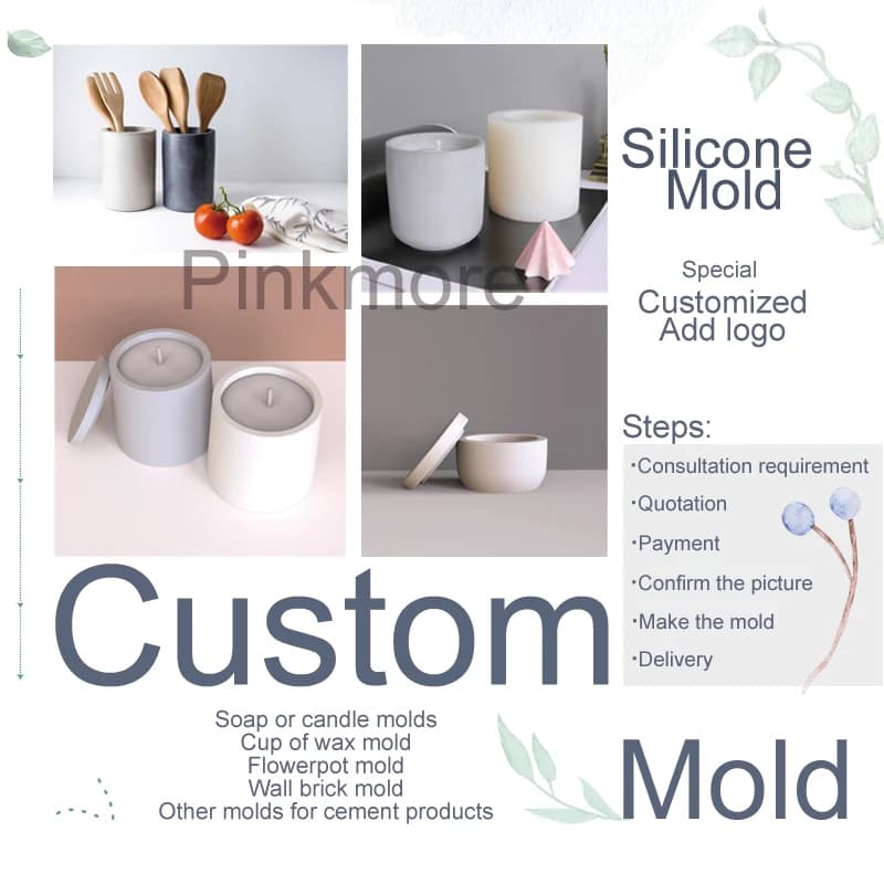 Moules en Silicone sur mesure avec LOGO d'entreprise, moule à bougie personnalisé, chandelier en ciment, bricolage, moules faits à la main, production spéciale