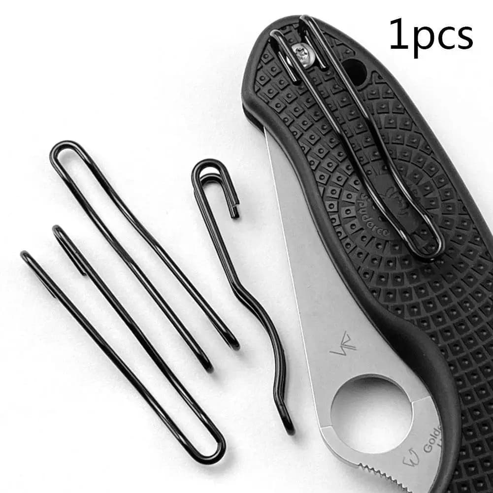 Clips arrière universels en fil d'acier, 1 pièce, poche en fil d'acier, boucles à Clip de taille arrière pour couteau pliant, accessoires de bricolage