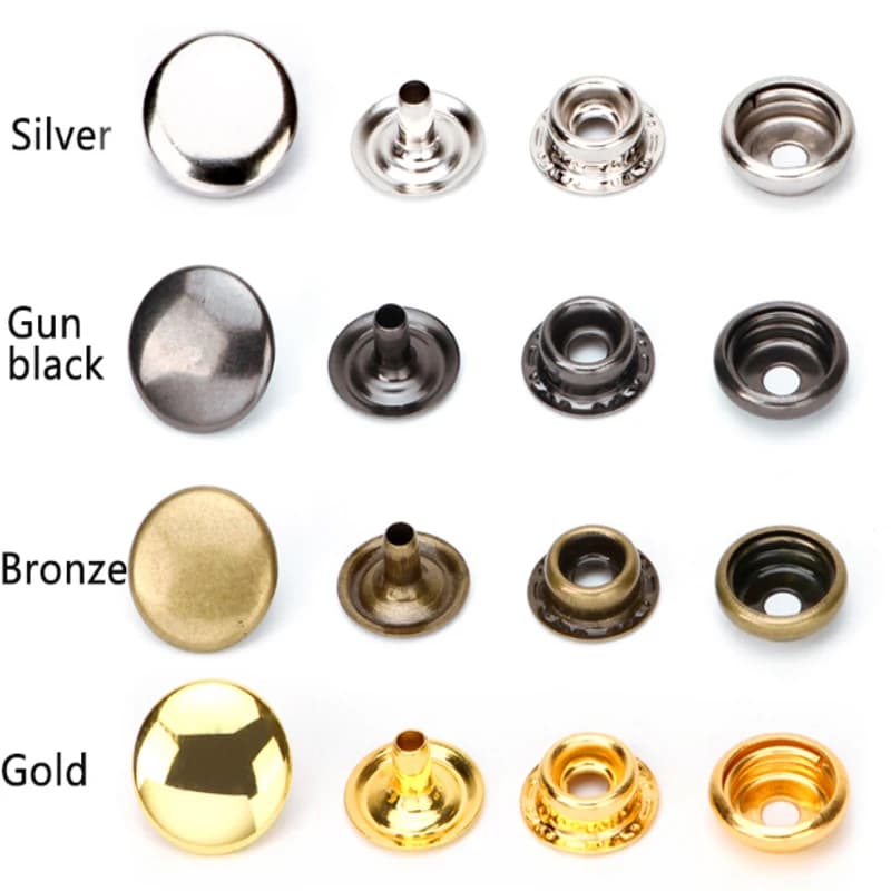 25 ensembles 10/12/15/17/20mm bouton de fixation à pression de couture en métal presse Popper goujon sac en cuir vêtements veste réparation Rivet bricolage