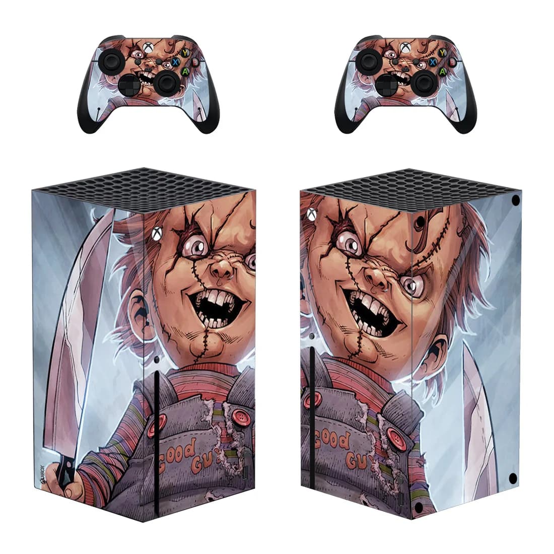 Chucky peau autocollant décalcomanie couverture pour Xbox série X Console et 2 contrôleurs Xbox série X peau autocollant vinyle