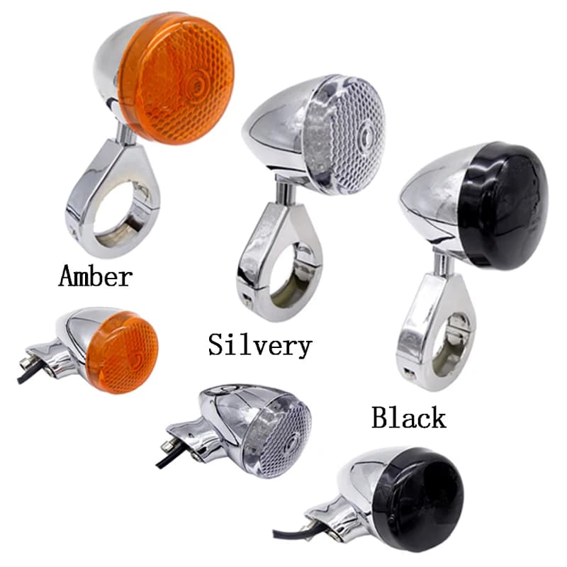 2 paires de clignotants LED avant et arrière pour moto, 39mm/41mm, avec support de montage, pince de fourche pour Harley personnalisé