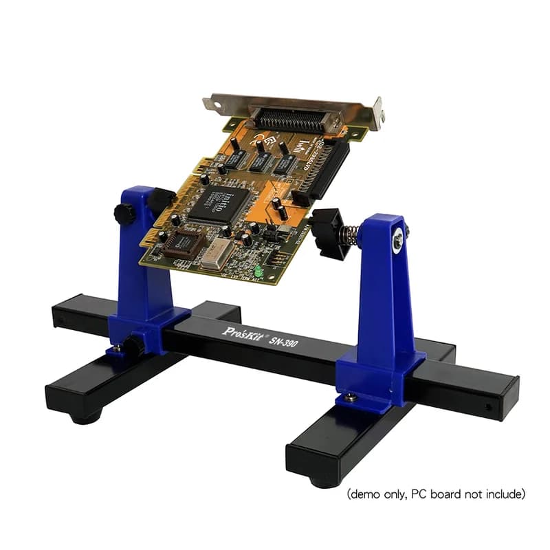 Support PCB réglable Pro'skit 0-200 mm 360 ° Outils de réparation de pince de support d'assemblage de soudure de gabarit de carte de Circuit imprimé de Rotation