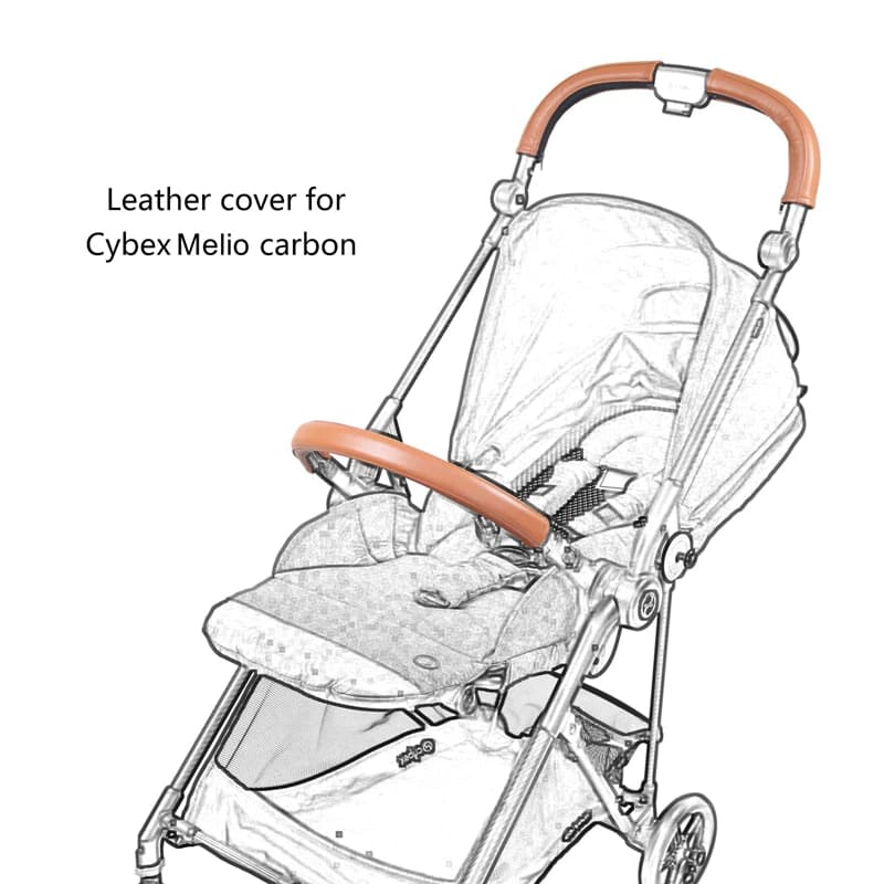 Nouvelle housse de poignée de poussette en cuir PU, adaptée à la poussette Cybex Melio Carbon, housse de protection pour accoudoir, accessoires de poussette