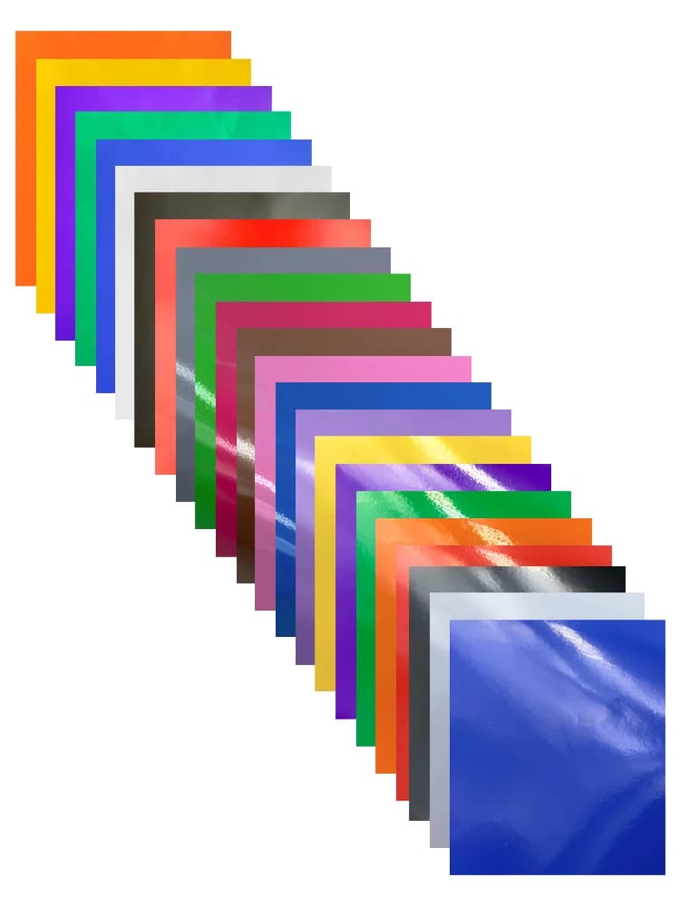 Paquet de 23 feuilles de vinyle en continu, 12x10 pouces, lot de couleurs assorties, 256 feuilles adhésives brillantes, vinyle artisanal d'extérieur pour le bricolage à découper