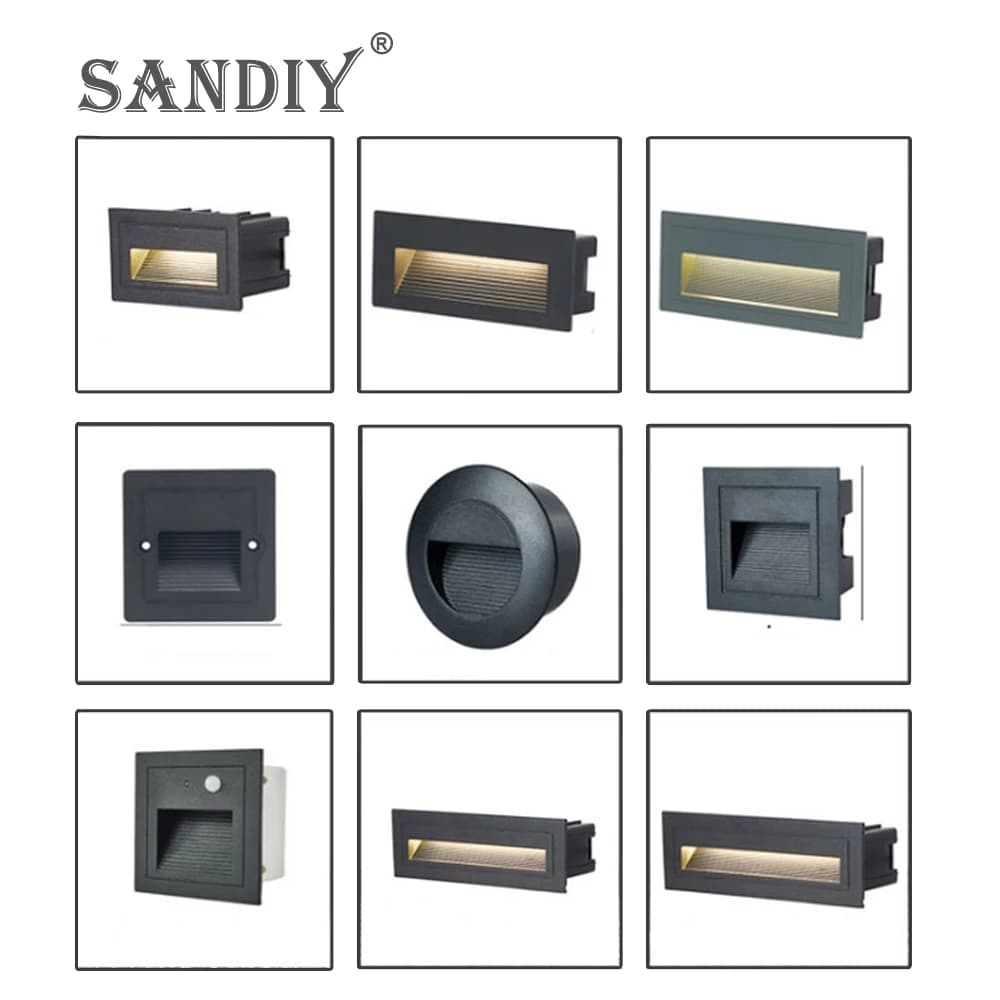 SANDIY éclairage extérieur encastré applique étanche IP65 Led intégré pour marche et escalier balcon jardin porche cour 110 V-220 V 12 V
