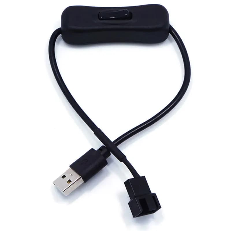 Câble adaptateur d'alimentation pour ventilateur avec interrupteur marche/arrêt, 1 à 1, 2 USB à 3 ou 4 broches PWM 5V