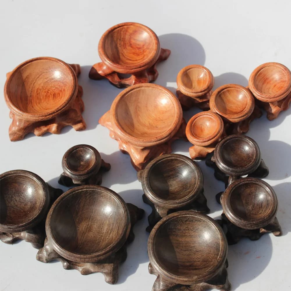 Base de présentoir en bois de branche acide, pour boule de cristal, sphère, Globe, pierre, décoration de la maison