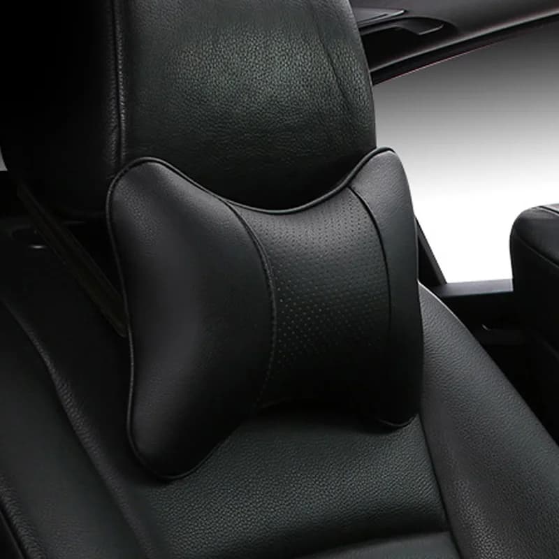 Coussins de nuque pour voiture en cuir PU, support de tête, protection, noir/rouge, universel, coussin de dossier, facile à installer et à nettoyer