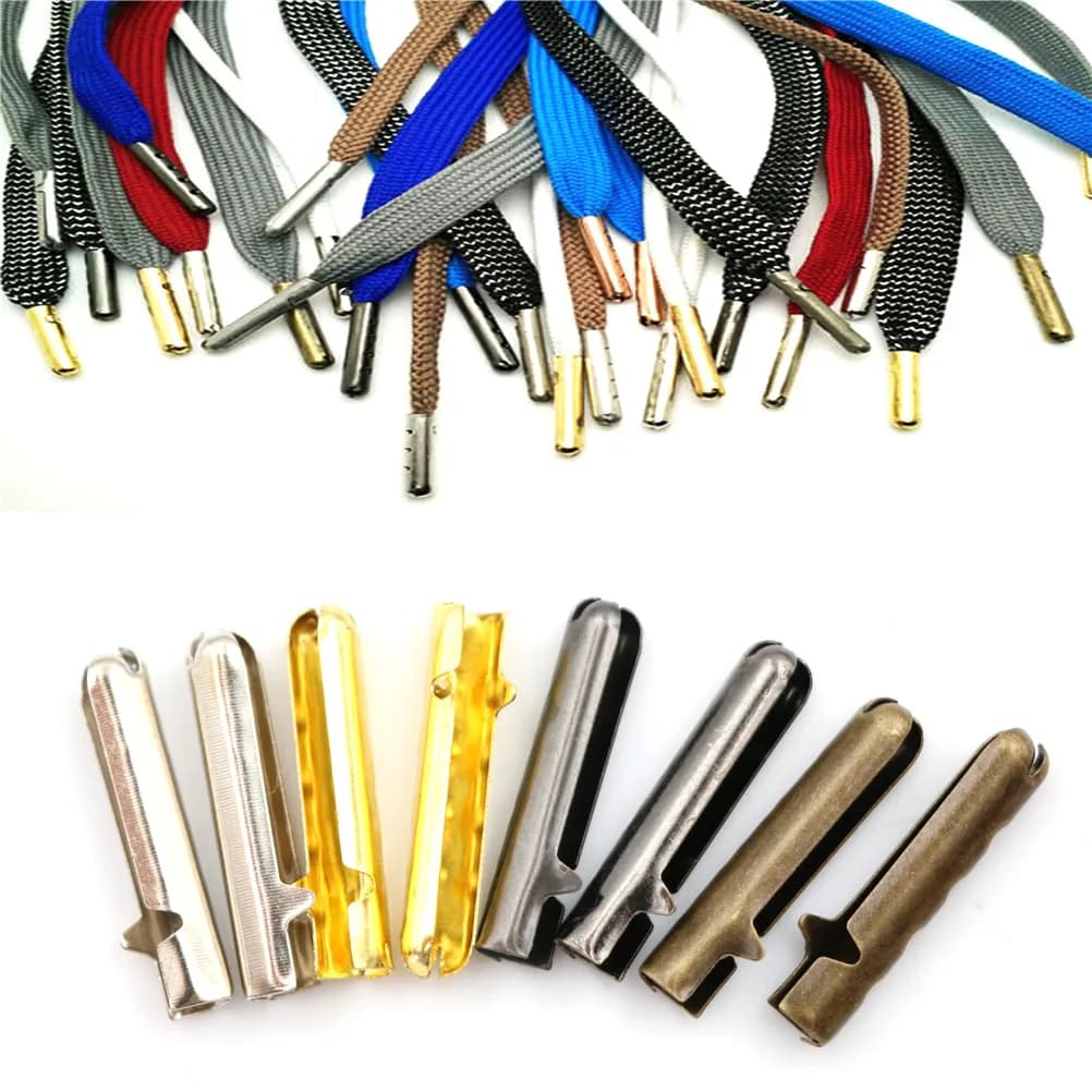 10 pièces en métal bricolage lacets réparation chaussures lacets conseils remplacement fin lacets artisanat 3.5mm * 23mm