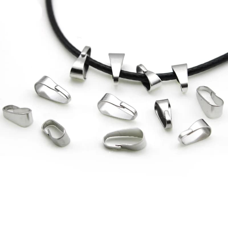 Fermoir à boucle en acier inoxydable pour pendentifs, connecteurs de breloques, pince à pincer, collier, accessoires de fabrication de bijoux à faire soi-même, 100 pièces