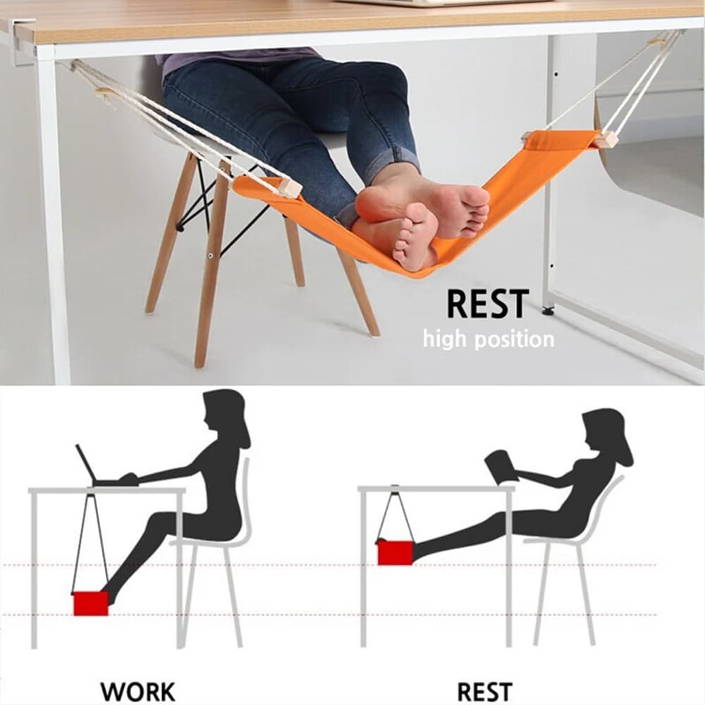 Hamac de pieds portable pour repos décontracté au bureau, extérieur, maison, jardin, camping